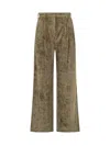 Momoni' Monomì Green Corduroy Pants In Green