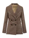Momoni' Monomì Prince Of Wales Double-breasted Jacket In Brown