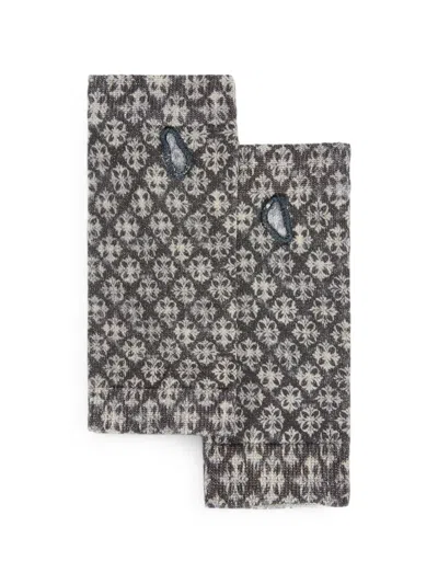 Momoní Morie Patterned Mittens In Gray