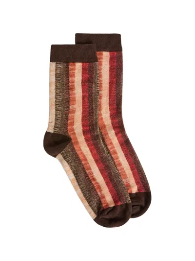 Momoní Nanami Striped Lurex Socks In Multi