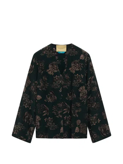Momoní Nari Floral-print Silk Blouse In Multi