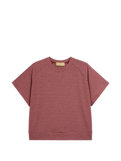 Momoní Nashoba Striped-jersey Raglan-sleeve T-shirt In Red