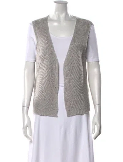 Pre-owned Momoní Open Front Sweater In Gray