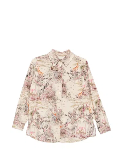 Momoní Ostina Animal-print Cotton Shirt In Multi