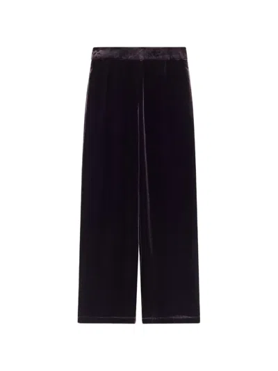 Momoní Pascal Pleated Velvet Trousers In Blue