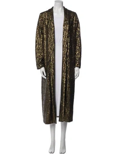 Pre-owned Momoní Patterned Coat In Black