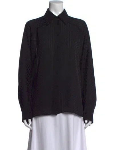 Pre-owned Momoní Patterned Long Sleeve Top W/ Tags In Black