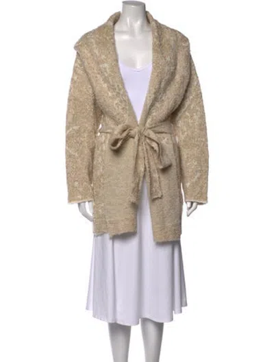 Pre-owned Momoní Patterned Open Front Sweater W/ Tags In Neutrals