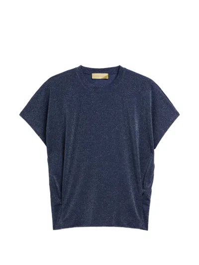 Momoní Pawa Lurex-jersey T-shirt In Blue
