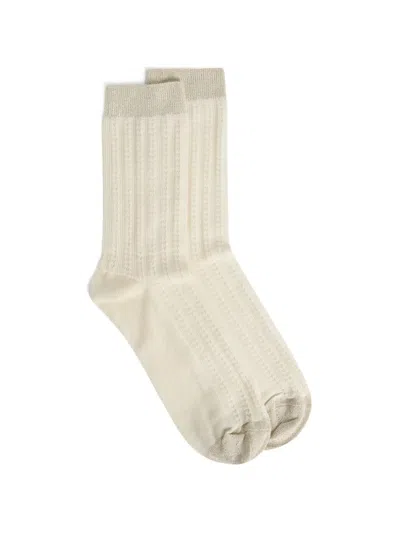 Momoní Pecos Openwork-stitch Socks In White