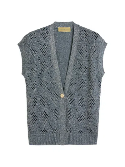 Momoní Pedro Diamond-pattern Vest In Blue