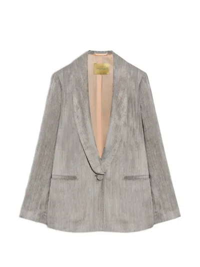 Momoní Pembroke Corduroy Shawl-collar Jacket In Gray