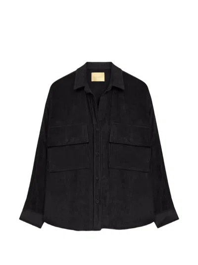 Momoní Pitanga Oversized Corduroy Shirt In Black