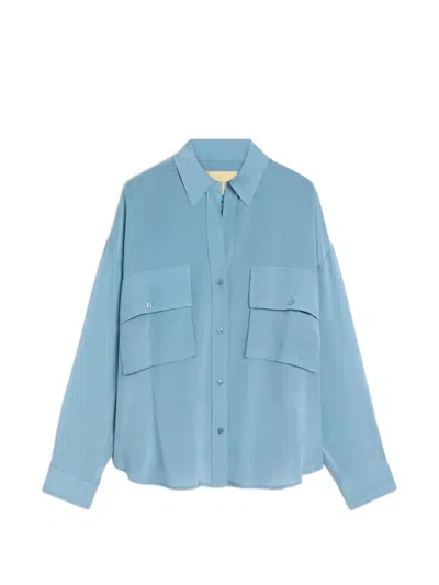 Momoní Pitanga Silk Shirt In Blue