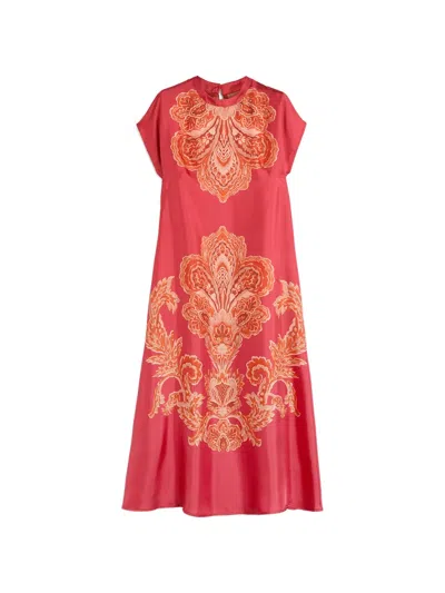 Momoní Placed Print Kimono Sleeve Dress In Pink