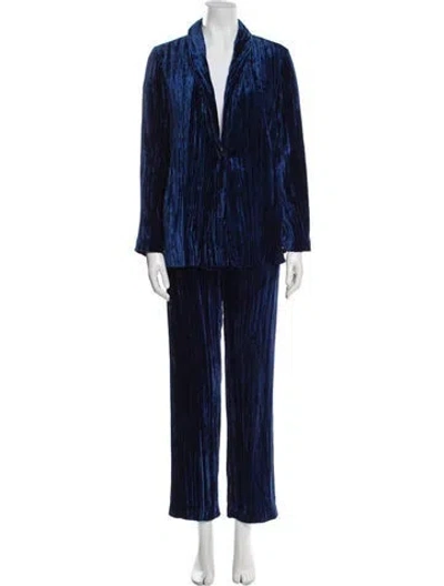 Pre-owned Momoní Pleated Accents Pant Set In Blue