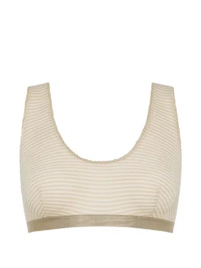 Momoní Poppies Striped Jersey Bra In Gray