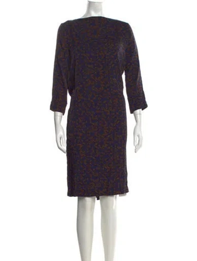 Pre-owned Momoní Printed Knee-length Dress In Blue