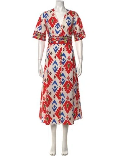Pre-owned Momoní Printed Midi Length Dress W/ Tags In Multicolor
