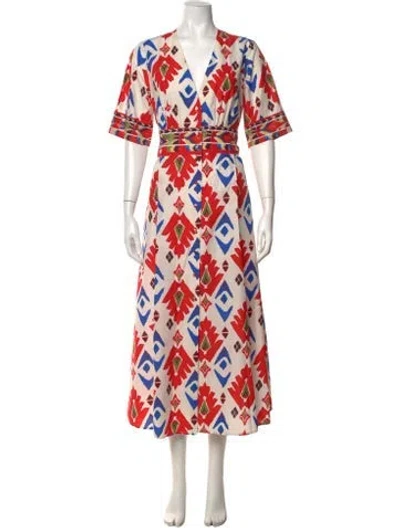 Pre-owned Momoní Printed Midi Length Dress W/ Tags In Multicolor