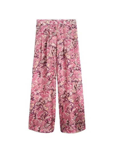 Momoní Printed Pleated Palazzo Pants In Pink