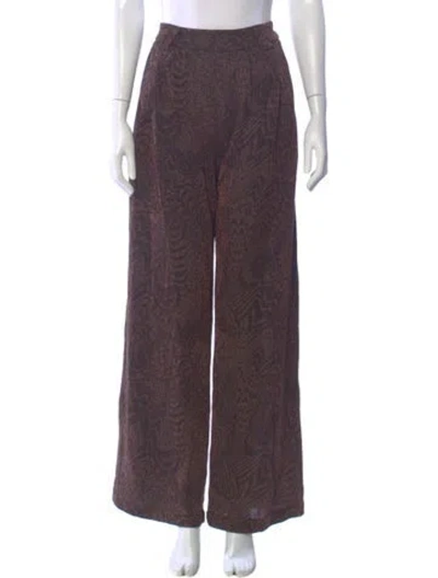 Pre-owned Momoní Printed Wide Leg Pants In Purple