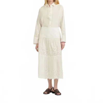 Momoní Reina Midi Skirt In Cream In Animal Print