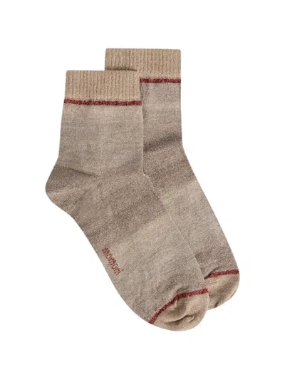 Momoní Rojo Melange Socks In Nude