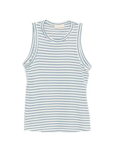 Momoní Rue Striped Sleeveless T-shirt In Blue