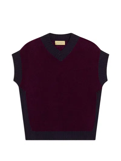 Momoní Runa Bouclé-knit Sleeveless Sweater In Purple