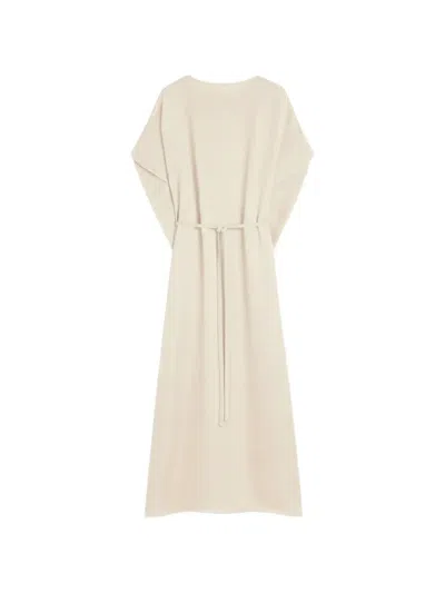 Momoní Sakari Cape-sleeves Maxi Dress In Neutral