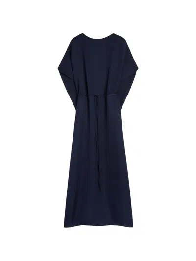 Momoní Sakari Cape-sleeve Dress In Blue