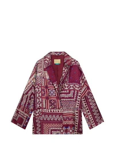 Momoní Sandia Bis Double-breasted Jacket In Burgundy