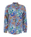 Momoní 'meudon' Light Blue Shirt With All-over Floral Print In Blue