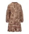 Momoní Short Floral Dress In Brown