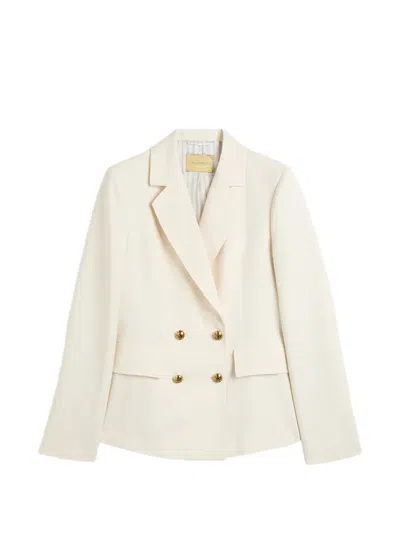 Momoní Sierra Double-breasted Flap-pocket Jacket In Neutral