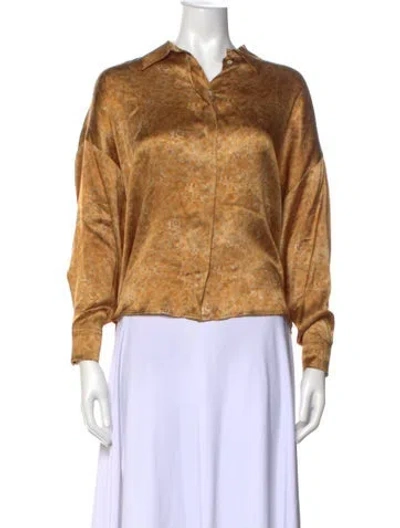 Pre-owned Momoní Silk Animal Print Blouse In Yellow