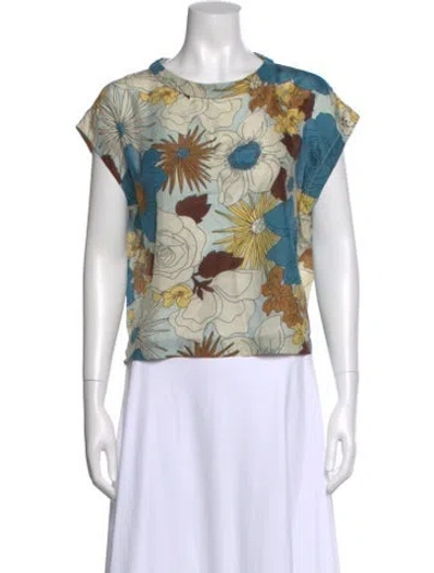 Pre-owned Momoní Silk Floral Print Top In Multi