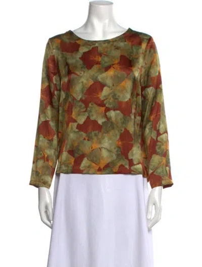 Pre-owned Momoní Silk Floral Print Top In Multicolor