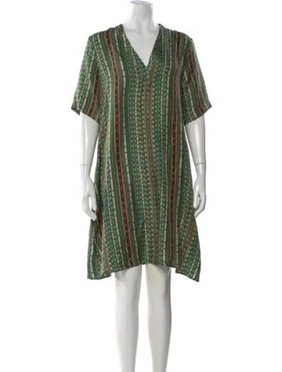 Pre-owned Momoní Silk Knee-length Dress In Green