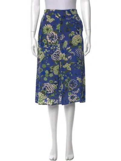 Pre-owned Momoní Silk Knee-length Skirt In Blue