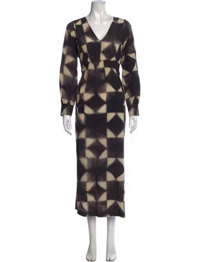 Pre-owned Momoní Silk Long Dress In Black