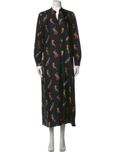 Pre-owned Momoní Silk Long Dress In Black