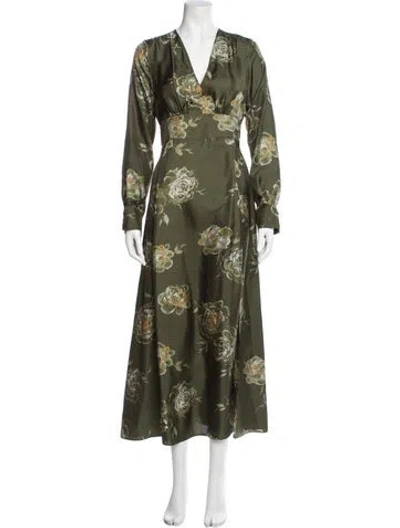 Pre-owned Momoní Silk Long Dress W/ Tags In Green