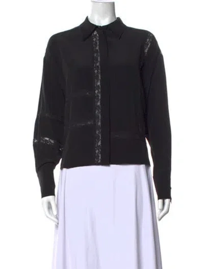 Pre-owned Momoní Silk Long Sleeve Top In Black