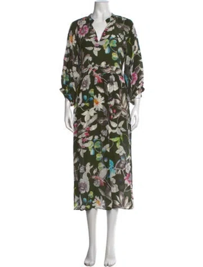 Pre-owned Momoní Silk Midi Length Dress In Multicolor