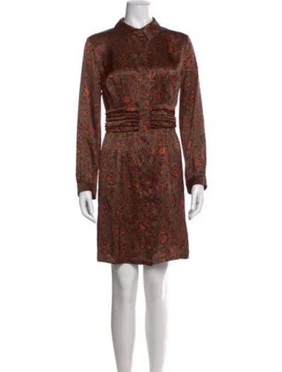 Pre-owned Momoní Silk Mini Dress In Brown