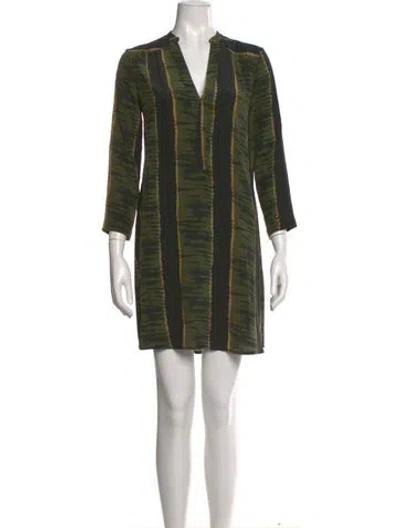 Pre-owned Momoní Silk Mini Dress In Green