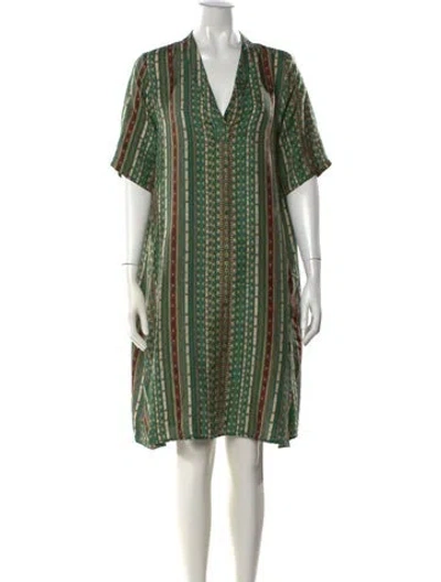 Pre-owned Momoní Silk Mini Dress In Green