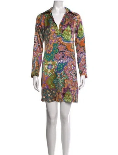 Pre-owned Momoní Silk Mini Dress In Multicolor